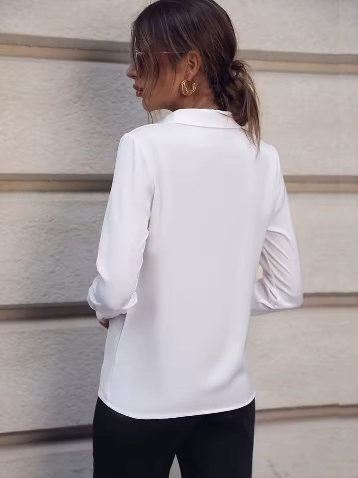 Image of Abigail | Dames Lange Mouw Blouse met Kraag