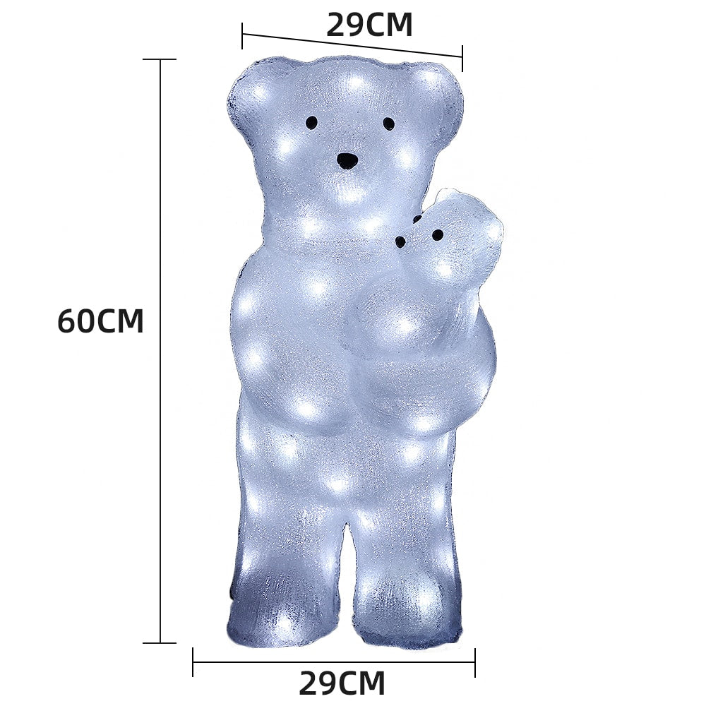 Acryl ijsbeer - Hoogte 60 cm met ledverlichting
