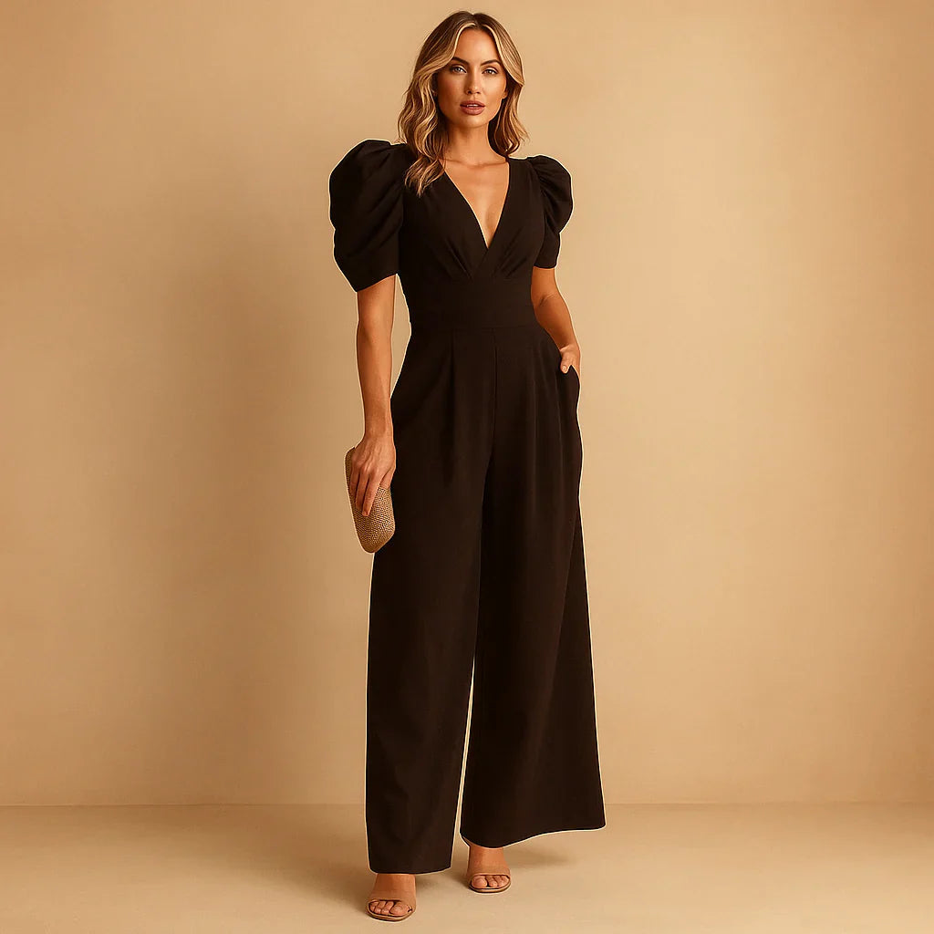 Image of Beverly | Dames Maxi Jumpsuit met Pofmouwen
