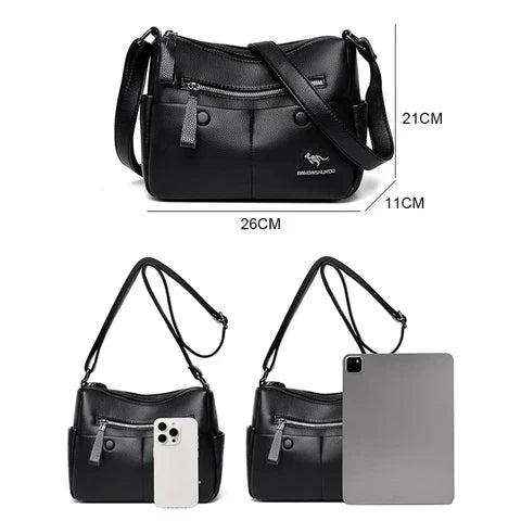 Crossbodytas met ritsvakken en verstelbare schouderband