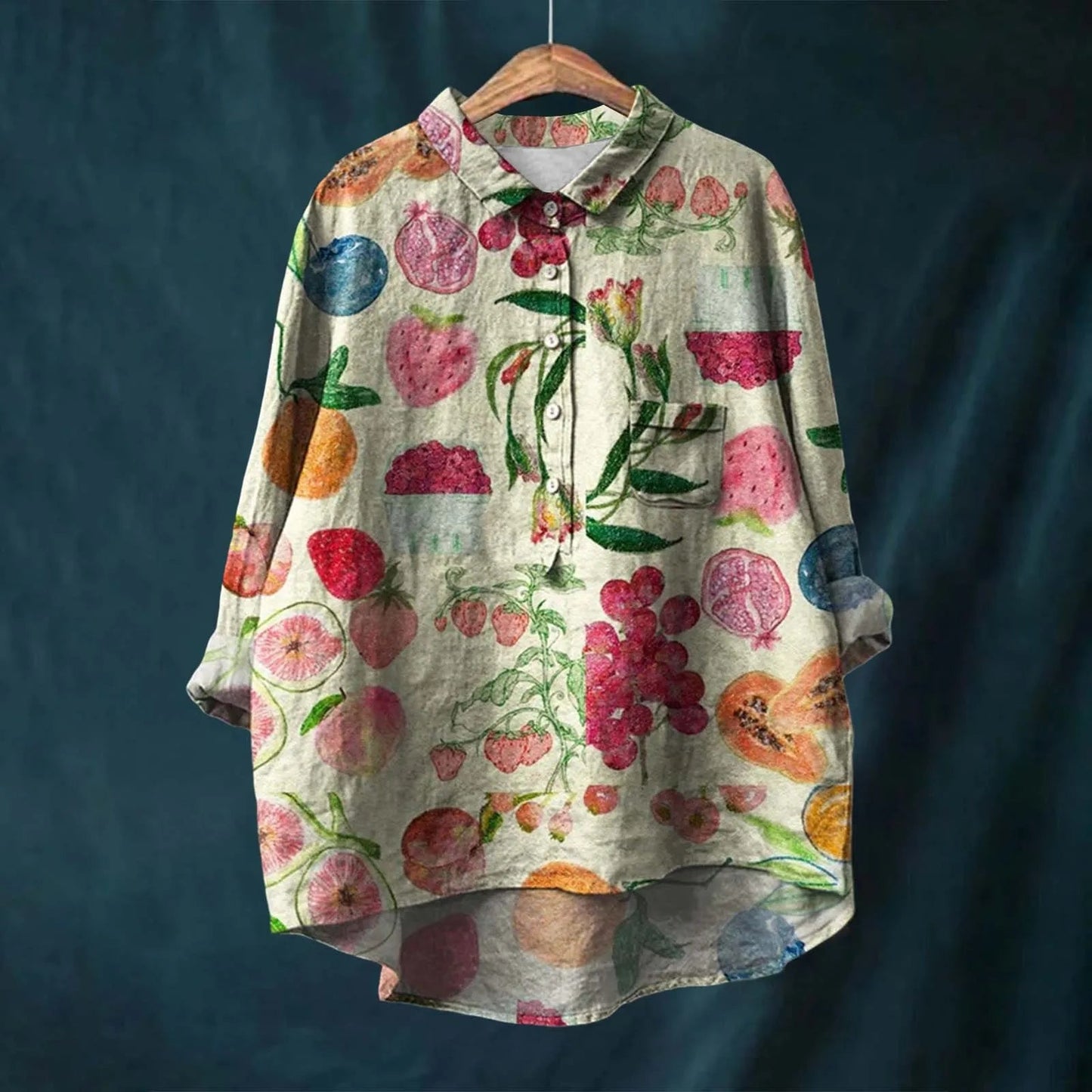 Image of Dames Bloemen Lange Mouw Shirt