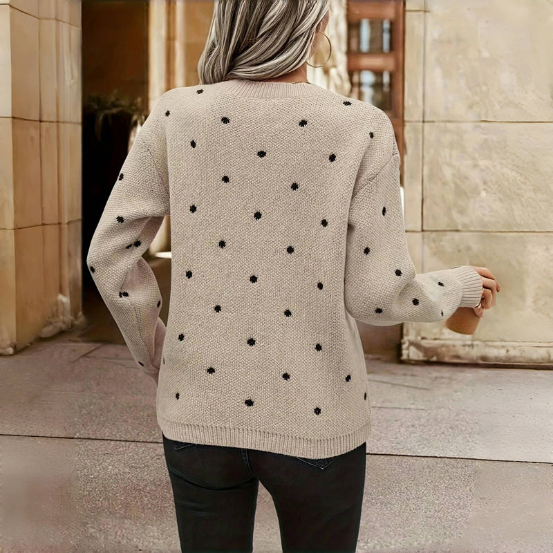 Elegante gebreide damestrui met V-hals – Zachte en stijlvolle pullover