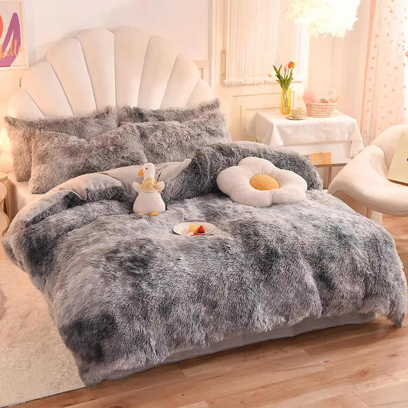 Fluffy teddy fleece dekbedovertrekset - Warm & extra zacht