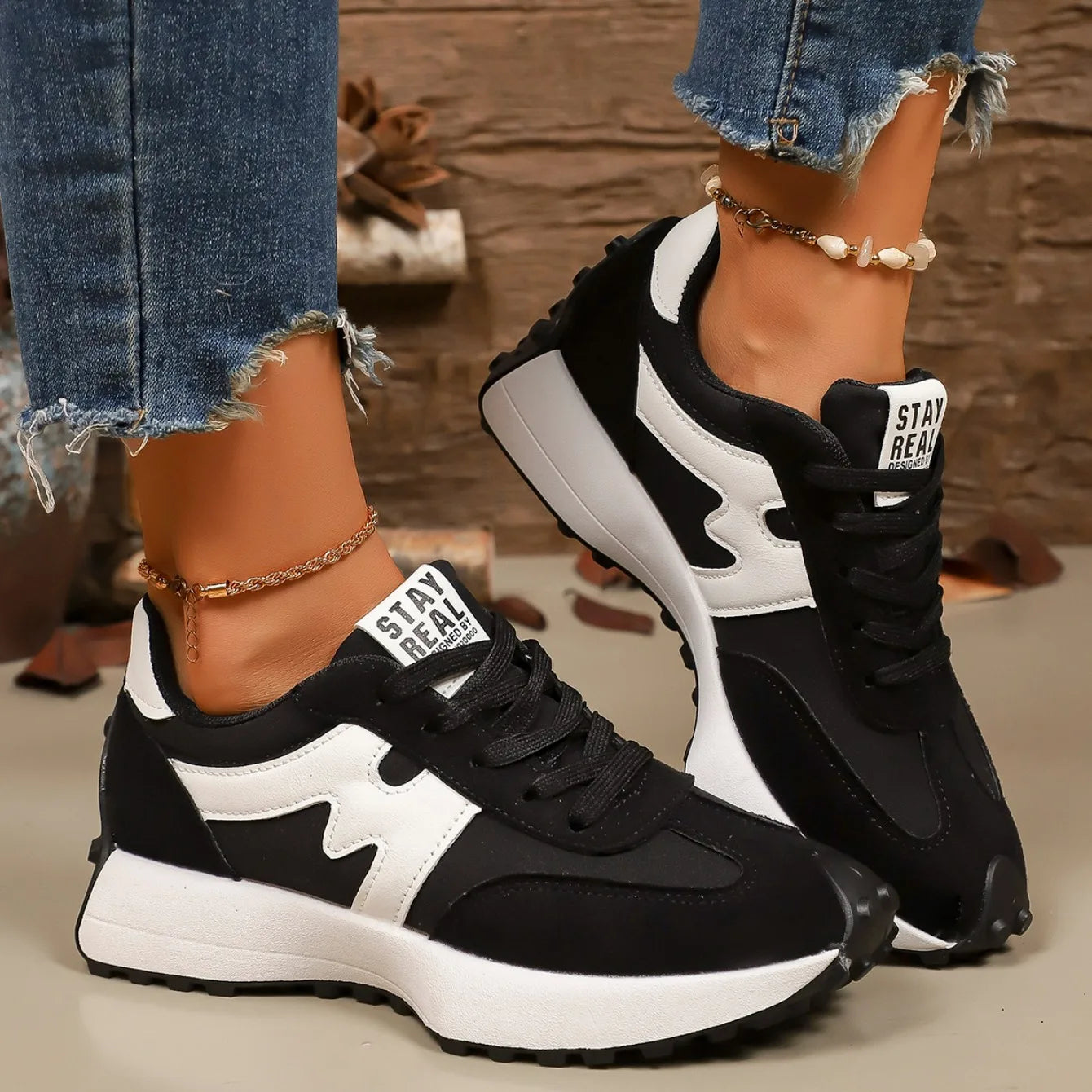 Gestreept Platform Sneakers Dames - Image 4