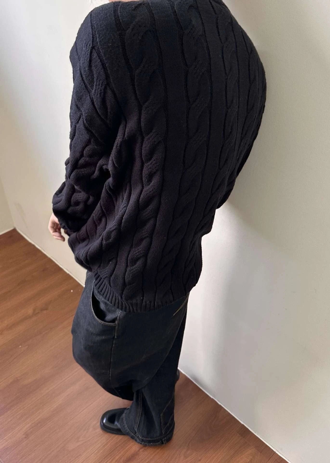 Image of Heren Quarter Zip Kabel Gebreide Trui