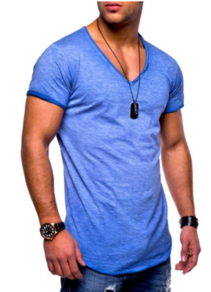 Image of Heren V-hals Slim-Fit T-shirt