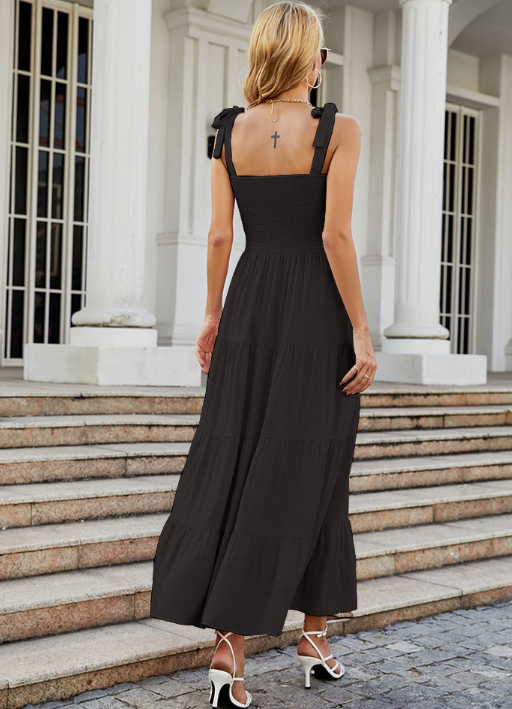 Image of Jasmijn | Dames Mouwloze Gelaagde Maxi-jurk