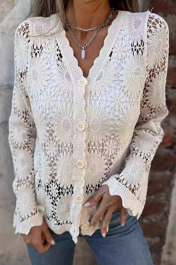 Image of Johanna | Dames Lichtgewicht Gehaakt Vest met Knoopsluiting