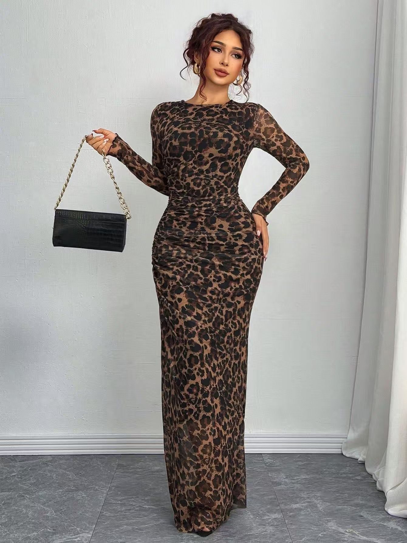 Image of Kathryn | Dames Lange Mouw Bodycon Maxi Jurk