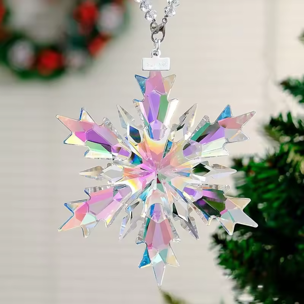 Kristallen sneeuwvlok ornament