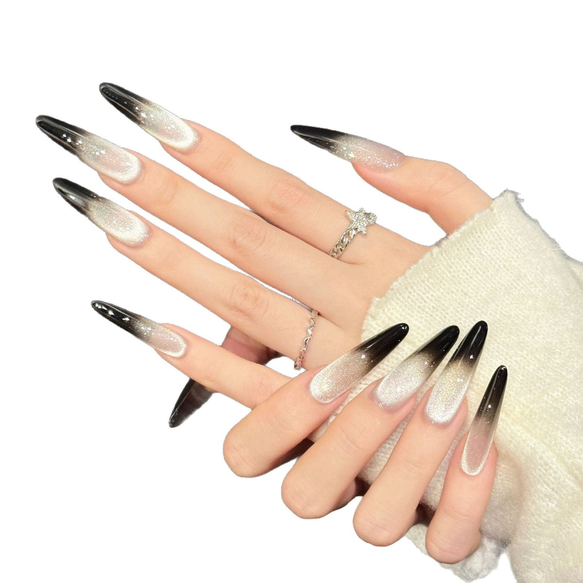 Ombré stiletto plaknagelset