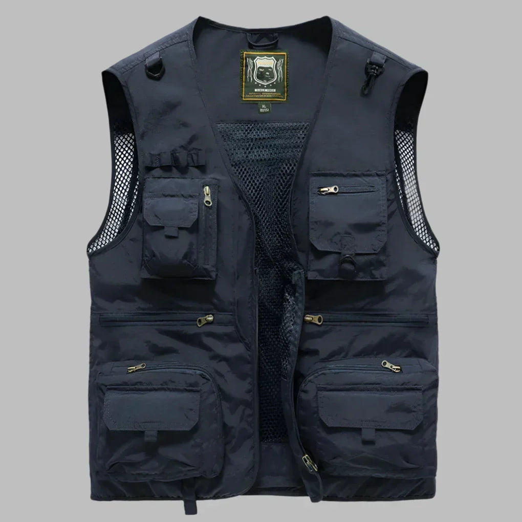 Outdoor ontdekkingsvest voor heren met meerdere zakken - Functioneel & duurzaam