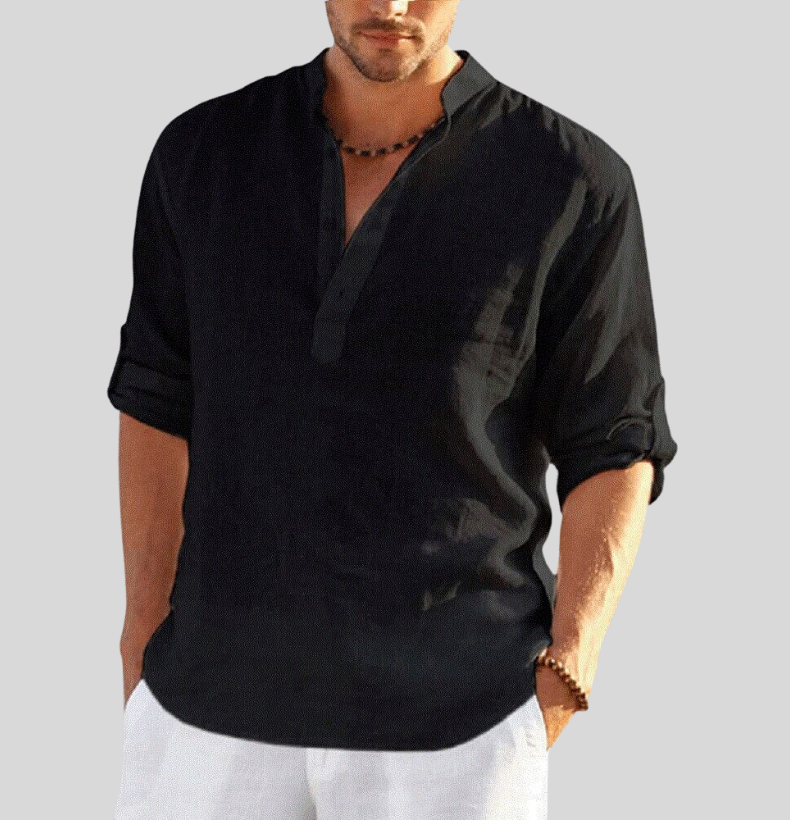 Image of Raymond | Heren Henley Shirt met Lange Mouwen