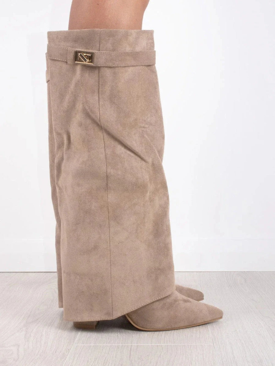 Suède overknee laarzen voor dames