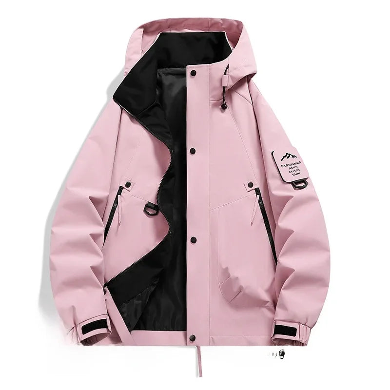 Unisex ski-winterjas met capuchon en lange mouwen