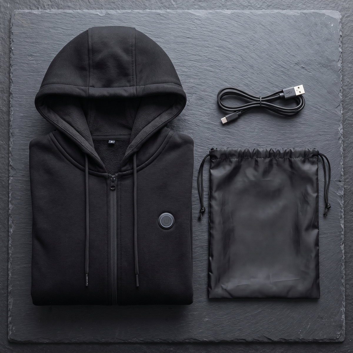 Verwarmd vest met capuchon - 11 verwarmingszones, 3 warmtestanden, USB