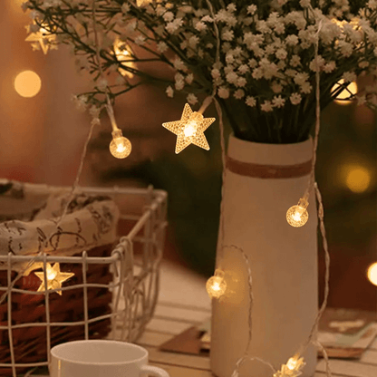 1,5-3 M LED-lichtsnoer met kerstthema - Sneeuwvlokken, Rendieren, Ster, Kerstboom