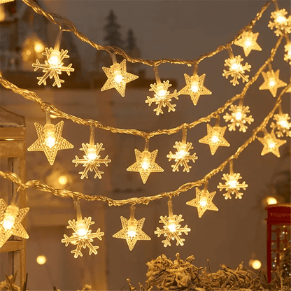1,5-3 M LED-lichtsnoer met kerstthema - Sneeuwvlokken, Rendieren, Ster, Kerstboom