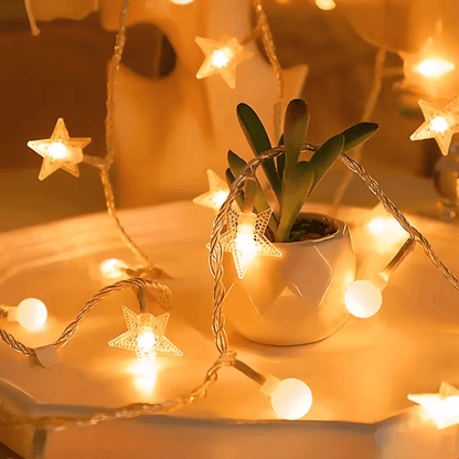 1,5-3 M LED-lichtsnoer met kerstthema - Sneeuwvlokken, Rendieren, Ster, Kerstboom