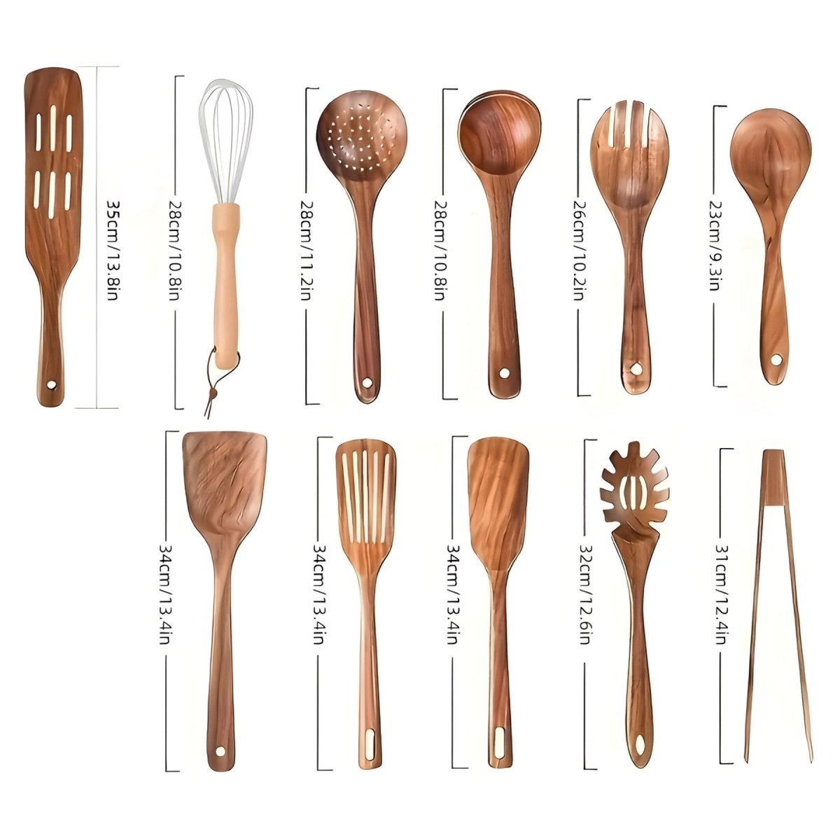 11-delige Hittebestendige houten keukengereiset
