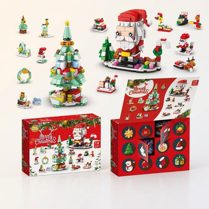 12 Dagen Kerst Adventskalender van Bouwsteentjes, 14 Bouwsels 6-in-1, 8 Stijlen
