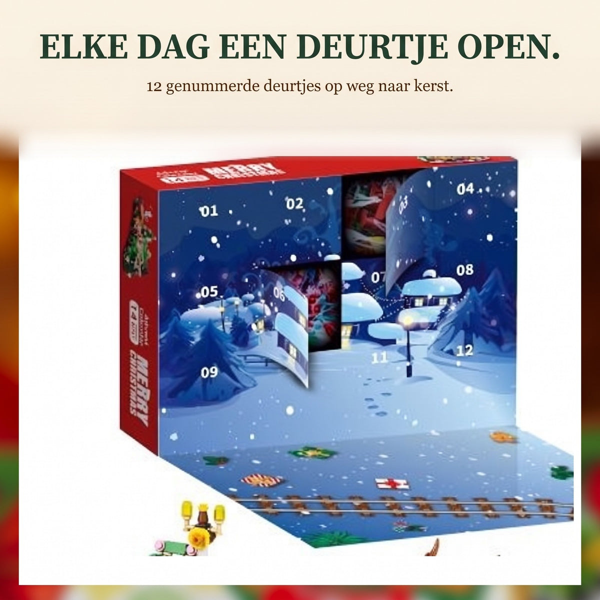12 Dagen Kerst Adventskalender van Bouwsteentjes, 14 Bouwsels 6-in-1, 8 Stijlen