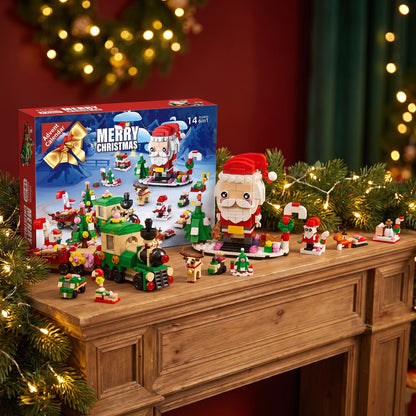 12 Dagen Kerst Adventskalender van Bouwsteentjes, 14 Bouwsels 6-in-1, 8 Stijlen