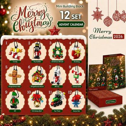 12 Dagen Kerstaftelling met Mini-Ornamenten, Blind Box Set van Bouwsteentjes
