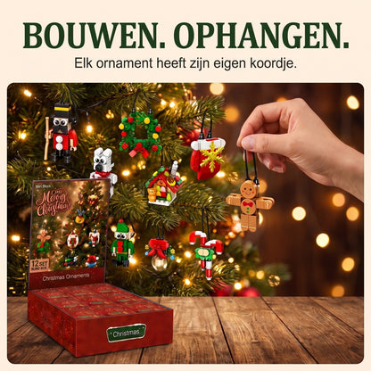 12 Dagen Kerstaftelling met Mini-Ornamenten, Blind Box Set van Bouwsteentjes