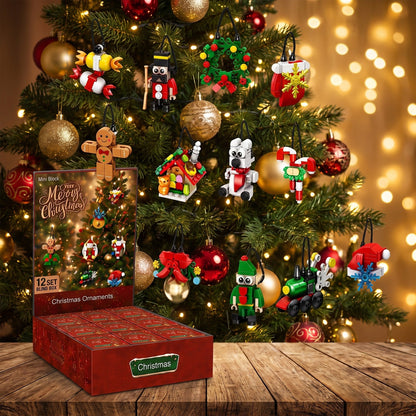 12 Dagen Kerstaftelling met Mini-Ornamenten, Blind Box Set van Bouwsteentjes