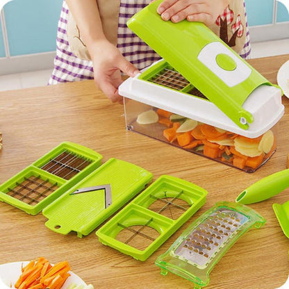 12-in-1 Multifunctionele groentehakker en -snijder – Veilig en tijdbesparend ontwerp