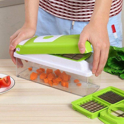 12-in-1 Multifunctionele groentehakker en -snijder – Veilig en tijdbesparend ontwerp