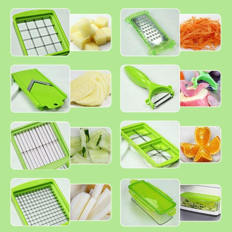 12-in-1 Multifunctionele groentehakker en -snijder – Veilig en tijdbesparend ontwerp