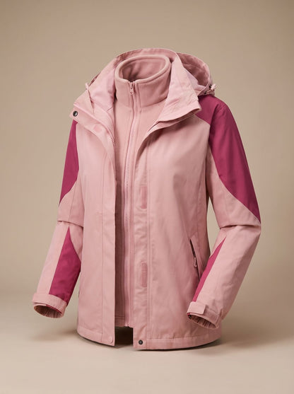 2-in-1 Softshell fleece outdoorjas voor dames met capuchon