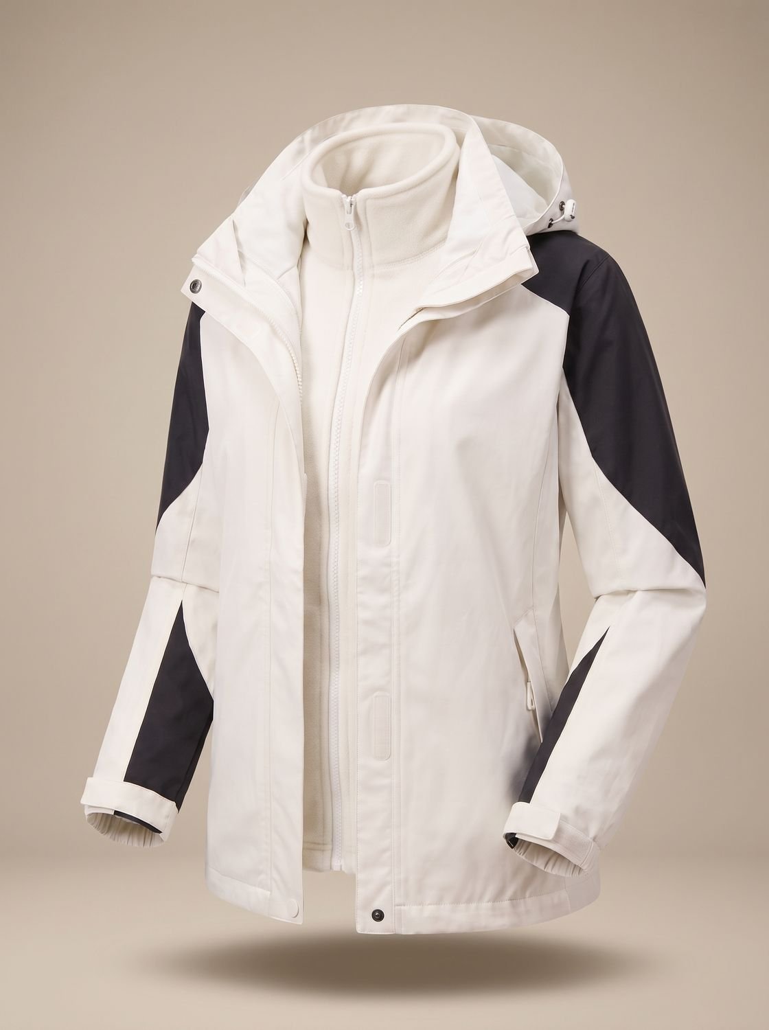2-in-1 Softshell fleece outdoorjas voor dames met capuchon