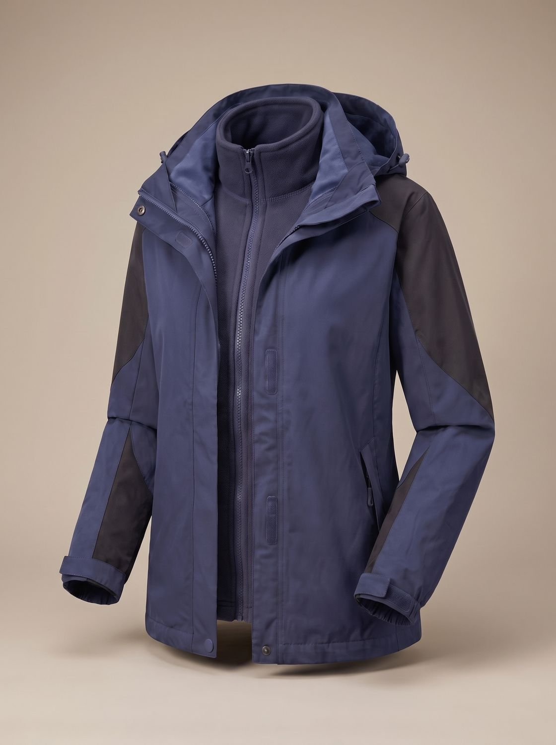 2-in-1 Softshell fleece outdoorjas voor dames met capuchon
