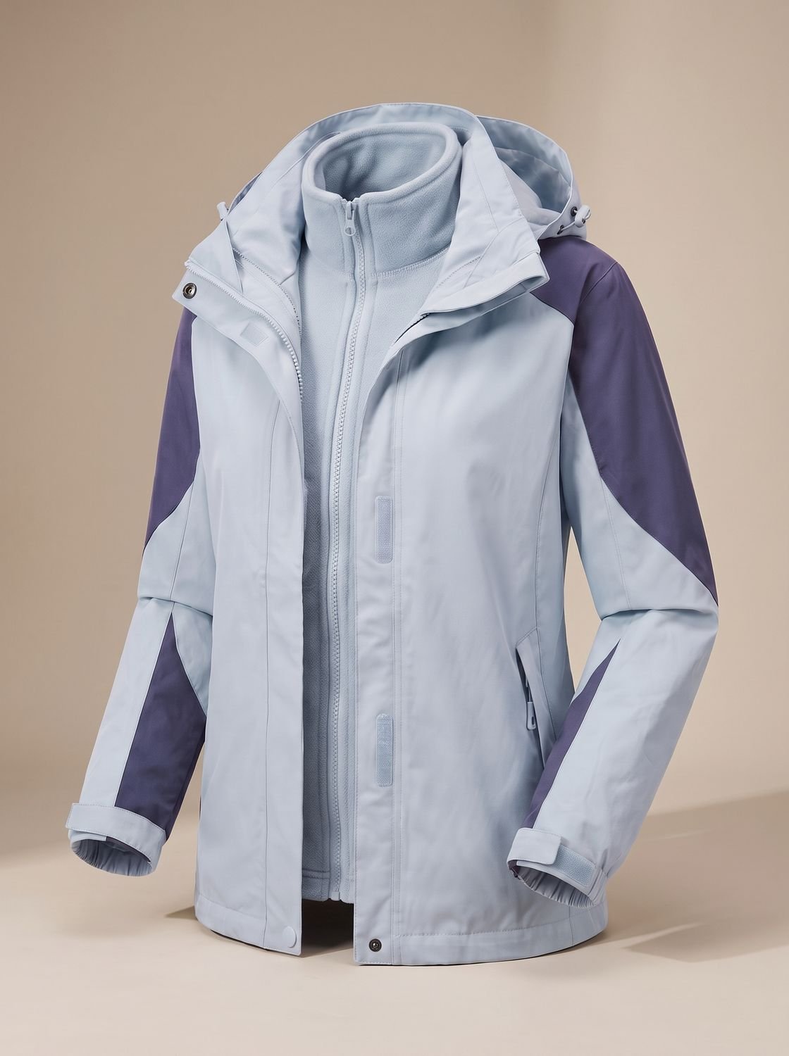 2-in-1 Softshell fleece outdoorjas voor dames met capuchon