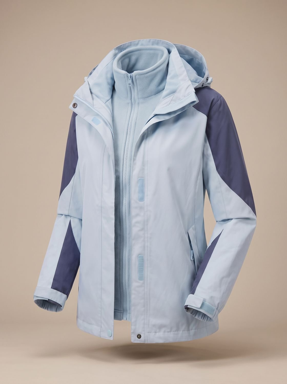2-in-1 Softshell fleece outdoorjas voor dames met capuchon