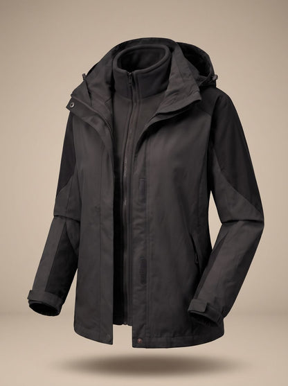2-in-1 Softshell fleece outdoorjas voor dames met capuchon