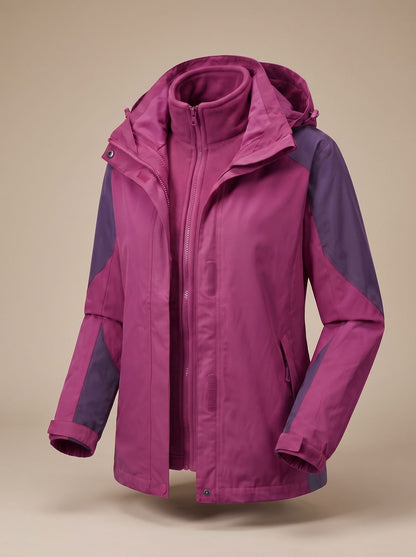 2-in-1 Softshell fleece outdoorjas voor dames met capuchon