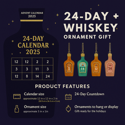 24-daagse Whiskey-adventskalender – Decoratieve afteldisplay