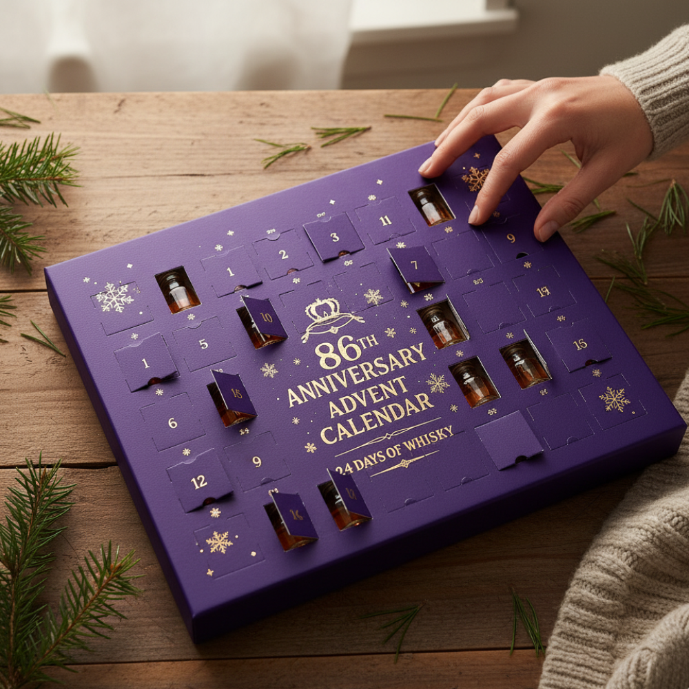 24-daagse Whiskey-adventskalender – Decoratieve afteldisplay