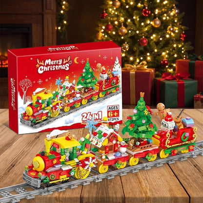 24-in-1 Kersttrein Adventskalender, 872-delige Bouwset