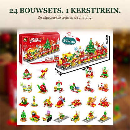 24-in-1 Kersttrein Adventskalender, 872-delige Bouwset