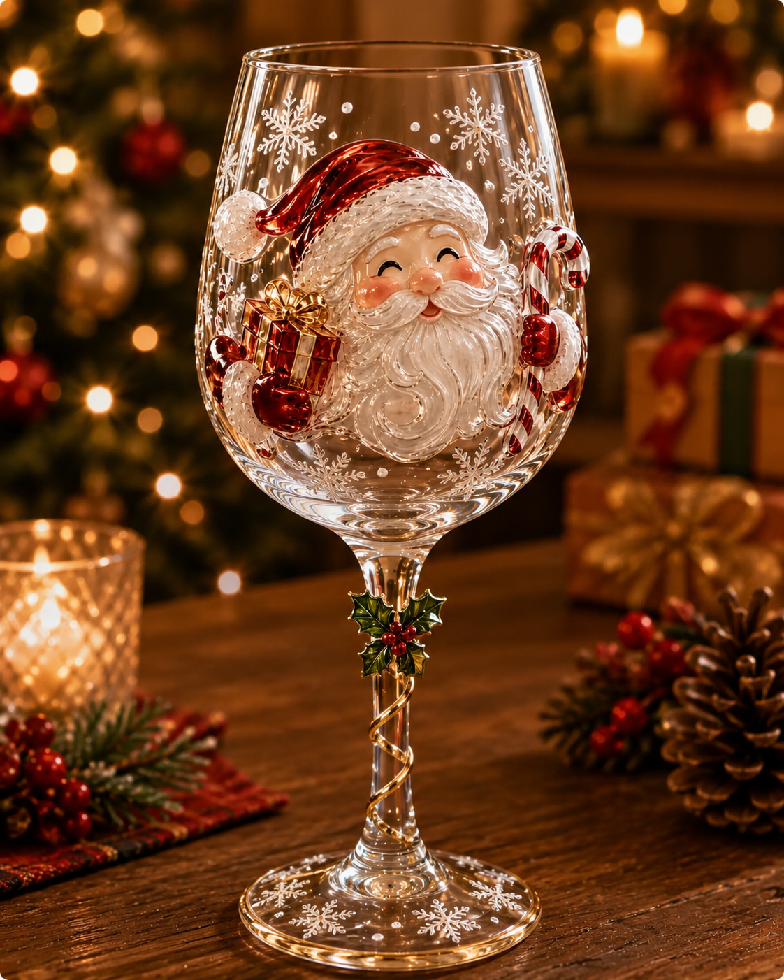 3D Kerstwijnglazen