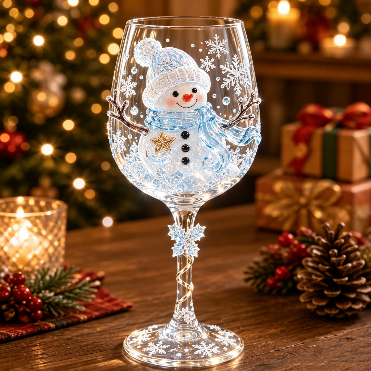 3D Kerstwijnglazen