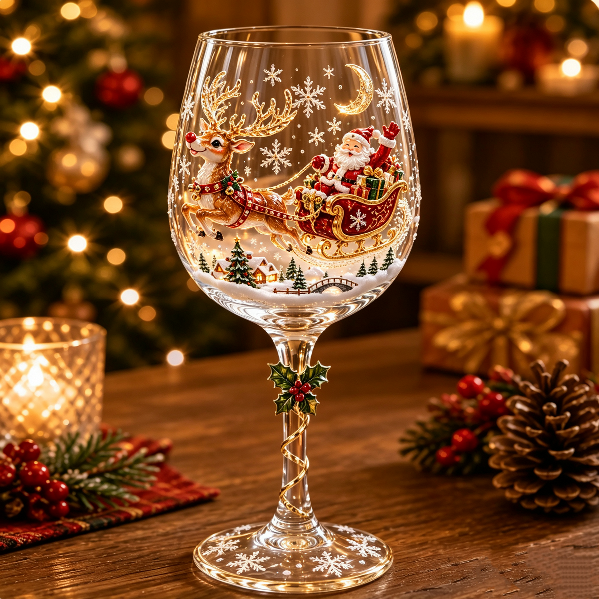 3D Kerstwijnglazen