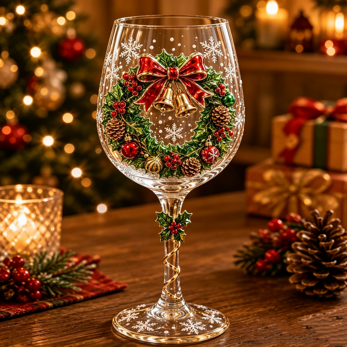 3D Kerstwijnglazen