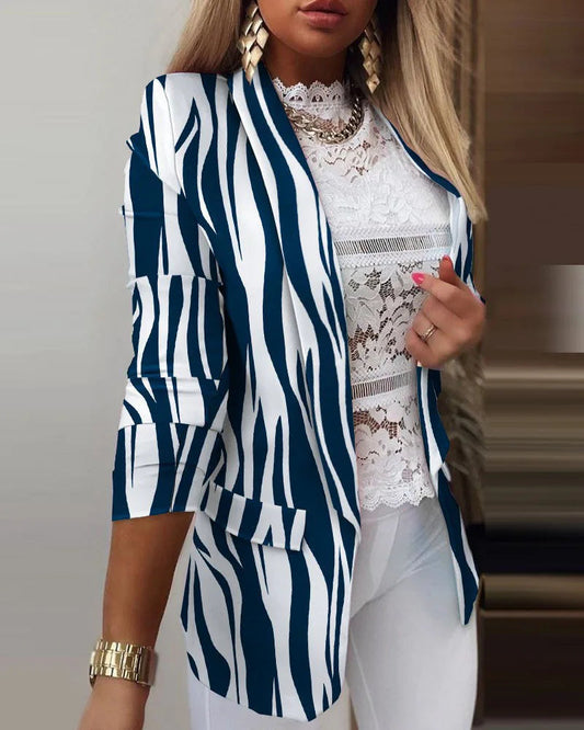 Image of Femke | Dames 3/4 Mouw Blazer met Print