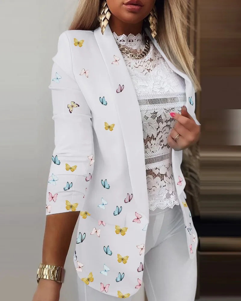 Image of Femke | Dames 3/4 Mouw Blazer met Print